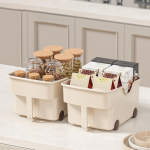 2x Kitchen Cabinet Organizer Sundries Storage Box Bin on Wheels for under Sink