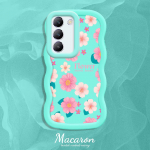 V&auml;rvitud muster Big Wave Edge pehme silikoon materjal Macaron telefoni &uuml;mbris p&otilde;rutuskindel kaitsev kummist korpus OnePlus Vivo Motorola Moto jaoks OnePlus Nord N30 SE valge