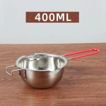 400 ml/600 ml roostevabast terasest k&uuml;&uuml;nlavaha katla p&otilde;letusvastase k&auml;epidemega sulatuspott &scaron;okolaadi ja k&uuml;&uuml;nlate valmistamise tarvikute jaoks