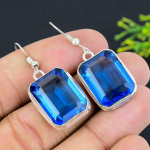 Natural Tanzanite Quartz Gemstone 925 Sterling Silver Gift Earring 1.77 o9o00