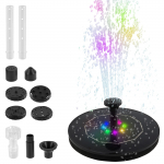 V&auml;rviline 7 LED-valgusega p&auml;ikesepurskkaev 2,5/3,5W 8 d&uuml;&uuml;siga veepump v&auml;litingimustesse linnuvann aeda ujuv DIY tsistern automaatne hapnikuga rikastamine