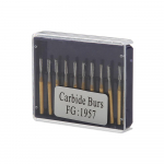 FG1957 Dental Broken Crown Needle Dental polishing Burs Endodontic Gold Plated Handle Dental Carbide Cutters Finishing polishing