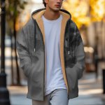 Men's thick zipper pocket jacket with pockets inserted into cotton jacket L