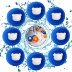 Boule Anti Poils - Non sp&eacute;cifi&eacute; - 8 Pi&egrave;ces - R&eacute;utilisables - Bleu - Pour Machine &agrave; Laver