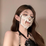 Halloweeni mask Poole n&auml;oga Yasha Tengu Mask poseerib Otse&uuml;lekanne Rekvisiidid Cos Tiger Wolf Mask white tiger half-face mask (TS-131-3)