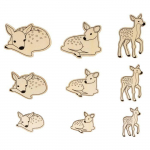 Formes &agrave; d&eacute;corer - ARTEMIO - Faons - 18 pcs - Bois naturel - Mixte - Enfant