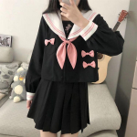 JK Korea vormikost&uuml;&uuml;m Jaapani &uuml;li&otilde;pilaste plisseeritud seelik Kolledži stiilis koolir&otilde;ivad Naiste meremeeste r&otilde;ivad Cosplay jaapani vormiriietus XXL