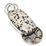 Dalmation Jasper 925 Sterling Silver Gift Two Tone Pendant 2.09 e7i23