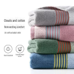 Kuldtriibuline puuvillane n&auml;o- ja vannir&auml;tik: Pehme, imav ja ideaalne koduseks kasutamiseks 74x35 cm sinine