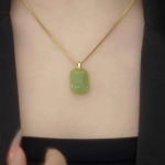 Jade kaelakee naistele imitatsioon Hetian Jade ripats Lihtne ja moodne rangluu kett temperament T&uuml;druk Square Brand Peace Jade ripats