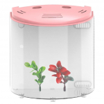 5L USB LED-akvaariumid Half Moon Mini Akvaarium Akr&uuml;&uuml;l Suure mahutavusega lauaarvuti veekalade lemmikloomatarbed roosa