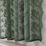 1 tk Vintage Lilleline Pitsist L&auml;bipaistev Kardin - Pooll&auml;bipaistev Valgust Filtreeriv Kardin Magamistoa ja Elutoa jaoks, Vardatasku Disain, Kardinad Elutuppa 132*160CM tumeroheline v&auml;rv