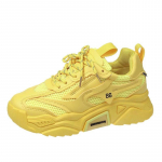 2024 Kevad S&uuml;gis Platvorm Tossud Naiste Vabaaja Paeltega Paks Tald Kingad Naine Libisemiskindel Kollane Klassikalised Tossud &Uuml;mar Nina 40 kollane