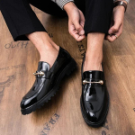 L&auml;ikivad nahast kingad meestele Platvormkingad Klassikalised kingad Luksuslikud slip-on kingad meestele Mokassiinid Peokleitkingad Pulmakleitkingad Zapatos Para Hombres 43 brown