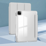 iPad Air 11 tollise jaoks l&auml;bipaistev akr&uuml;&uuml;l&uuml;mbris pliiatsihoidjaga, 3-voldiline kate, unerežiim/&auml;ratusfunktsioon, kukkumisvastane nahast kaitse&uuml;mbris iPad 10th/11th helehall v&auml;rv