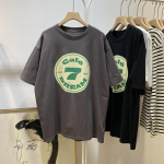 Women's 2024 Pure Cotton Loose Fit Mid-Length Short-Sleeve T-Shirt XL valge