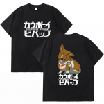Lahe Cowboy Bebop T-s&auml;rk Unisex Naiste Jaapani Anime T-s&auml;rk Teismelise Trend Hip Hop Must Meeste Kaelusega T-s&auml;rk L&uuml;hikeste Varrukatega Unisex Pluusid Uus 2XL