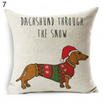 J&otilde;ulukoer J&otilde;uluvana P&otilde;hjap&otilde;dra padja kate Padjap&uuml;&uuml;r Diivan Decor 7 Dachshund Christmas