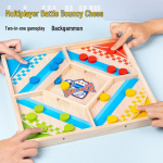 Puidust 2-m&auml;ngija p&otilde;rkekabe ja Ludo vanema-lapse interaktiivne lauam&auml;ng