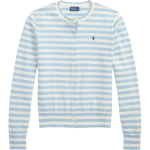Polo Ralph Lauren Ikooniline Hobune Tikitud Triibuline Puuvillasegu &Uuml;mmarguse Kaelusega Kardigan Naiste kudumid Sinine Valge WMPOSWENDW20400-400 XS white