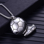 Uus Jalgpalli Ripats Kaelakee Moodne Retro Titaanisulam Meeste Ese Ripats 50CM(Necklace Size) h&otilde;be