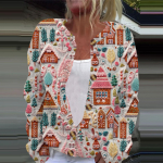 Naiste moe j&otilde;ulutr&uuml;kiga pikkade varrukatega kootud kardiganist n&ouml;&ouml;bist sulejope XXL