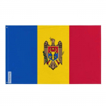 Drapeau - Moldavie - 96 x 144 cm - Pol&uuml;ester - Recto/verso - &OElig;illets en fer