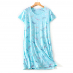 Suures suuruses suvine naiste &ouml;&ouml;s&auml;rk L&uuml;hikeste varrukatega armas multikas magamisriided armsad O kaelaga &ouml;&ouml;s&auml;rgid pidžaamad naiste puuvillane magamiskleit XL