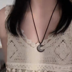 Hiina stiilis retro punutud k&ouml;iega kaelakee kuuripatsiga kaelakee naistele vintage ehted 15*25mm