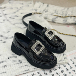 Madalad paksud kontsad, jalap&uuml;ksid Naiste v&auml;ikesed nahast kingad Lolita naistele Rhinestone Oxfordi platvormiga platvormiga naiste tossud 40