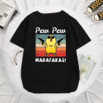 Pew Pew Madafakas T-s&auml;rk Pardi Gangster relvaga Kawaii Koomiksiprindiga Topid Naised Mehed Suurem&otilde;&otilde;tmeline T-s&auml;rk Meeste R&otilde;ivad Camisetas XXXXXL must