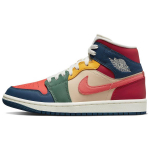 Air Jordan 1 Mid SE Mitmev&auml;rvilised Naiste Tossud French-Blue Fire-Red Beach DN3738-400 36.5