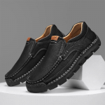 Meeste vabaajajalatsid K&auml;sitsi valmistatud nahast jalatsid Mugavad meeste kingad Lamedad mokasiinid Meeste tossud 48 must