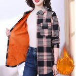 Stiilne ruuduline mustriga naiste pikkade varrukatega s&auml;rk &ndash; m&otilde;nus paksendatud kangas, polokrae, sobib ideaalselt s&uuml;gis- ja talvegarderoobiks 5XL