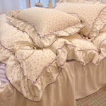 2/3 tk Korea printsessistiilis lilleliste volangidega voodipesukomplekt &Uuml;heinimese/Queen Size Pehme nahas&otilde;bralik pestud puuvillane tekikott ja padjap&uuml;&uuml;r 150x200cm 2pcs