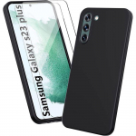 Coque de Protection - BOOLING - Samsung Galaxy S23 Plus - Silicone Slim - Noir - 2 Verre Tremp&eacute;