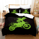 3D mootorrattaga voodipesukomplekt Meeste ja poiste sulet&auml;idisega tekikotid padjap&uuml;&uuml;rid 2/3 tk &Uuml;heinimese kaheinimesevoodi tekikoti komplekt Teismeliste kingitus Baby 100x135cm