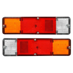 APSMOTIV LED Tagatuled Tagumised Pidurikogumik (LH+RH) &Uuml;hildub Suzuki Samurai, Sierra SJ413 SJ410 Gypsy punase/merevaigu/l&auml;bipaistva klaasiga 12V OEM