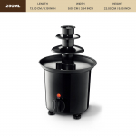 WANVOAPLS 3-korruseline &scaron;okolaadifond&uuml;&uuml; purskkaev - Elektriline roostevabast &scaron;okolaadi kastmiseks soojendusseade - Soojenda ja sulata &scaron;okolaadi, v&otilde;id, karamelli 250ML must