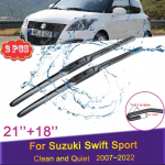 for Suzuki Swift Sport 2007~2022 2015 2018 Car Wiper Blades Front Windshield Frameless Snow Scraping Durable Rubber Accessories RHD