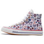 Converse 1970ndad &Uuml;marotsaline Paelkinnitusega K&otilde;rgep&otilde;hjaline L&otilde;uend Unisex Valge Sinine 35