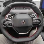 DIY Artificial Leather Hand-stitched Car Steering Wheel Cover For Peugeot e-208 508 208  3008 4008 5008 2016- Light Blue Thread