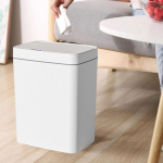 Trash bins touch Free Waste Wastebasket Dustbin for Bathroom Living Room White 18L