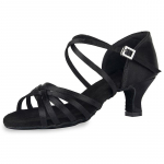 Naiste ladina tantsukingad Ballitantsukingad Siidist satiinist salsa kingad 5CM-34 must
