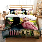 W-Wicked Movie Witch Voodipesukomplekt Tekikate Komplekt King Queen Twin Double Suurused Tekikate Komplekt Kodu Dekooriks Padjap&uuml;&uuml;rikuga 150*200cm 3pcs