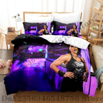 Mami Rhea Ripley Voodipesukomplekt &Uuml;he Inimese Twin T&auml;is Queen King Suuruses Voodikomplekt T&auml;iskasvanute Magamistoa Tekikoti Komplektid Lahe Voodilina Komplekt EU Single(135*200cm)3pcs gray