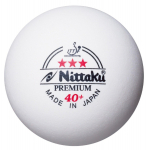 Nittaku Three Star Premium Lauatennise ametlikult litsentseeritud k&otilde;vad 12 40 mm pallid, plastik, Pallid, NB-1301, Valge, valge