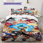Dragon Ball Super Muster Voodipesu, Tekikomplekt Tekikate Padjap&uuml;&uuml;r Kodu S&uuml;nnip&auml;evakingitus (1 * tekikott + 2 * padjap&uuml;&uuml;ri, ilma s&uuml;damikuta) 135x200cm