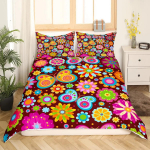 Retro Lilled Tekikott Akvarell Kollane &Otilde;ie Rohelised Lehed Taim Tekikoti Kate Ja 2 Padjap&uuml;&uuml;ri Trippy Stiilis Voodipesu Komplekt EU Single(135*200cm)3pcs
