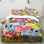Uus multifilm The Amazing World Gumball Voodipesu Komplekt Magamistuba Pehme Kaasaegne Voodikatted Mugav Tekikott Tekikoti Kate Padjap&uuml;&uuml;r EU Single(135*200cm)3pcs